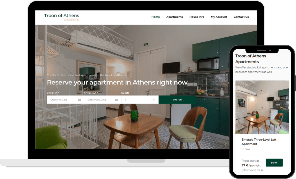 Mockup of an Aparthotel Website